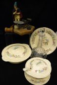 A collection of Staffordshire New Hall Hanley dinner wares to include plates, tureens,