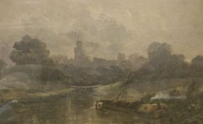 HENRY MAPLESTONE (1819-1884) "Windsor Castle from The Thames",