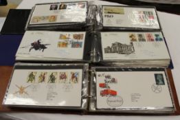 A collection of 9 First day cover albums 1969-2008
