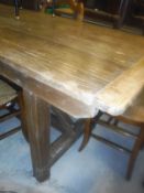 A pitch pine refectory style dining table (10 seat) CONDITION REPORTS Size approx