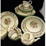 A quantity of Copeland Spode "Chinese Rose" dinner and tea wares to include teacups, saucers, bowls,