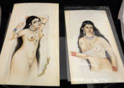 Two Indian nude portraits on ivory,