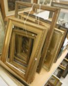Twelve assorted gilt frames of varying sizes
