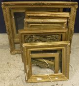 A collection of eight gilt frames