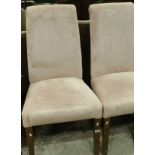 A set of four Laura Ashley high back dining chairs with pink upholstery