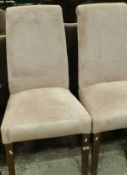 A set of four Laura Ashley high back dining chairs with pink upholstery