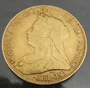 An 1894 gold sovereign