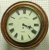A George Jackson of Glasgow oak cased wall dial with Roman numerals to the dial