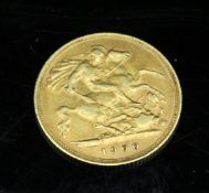 A 1900 gold half sovereign