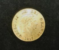 An 1817 gold half sovereign