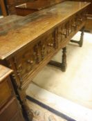 A 17th Century oak dresser in the Jacobean manner,