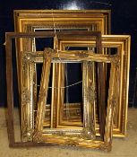 A collection of eight various gilt picture frames