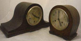 Two 20th Century oak cased mantle clocks