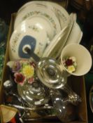 A Royal Doulton pastoral dinner service, together with a plated four piece tea set,