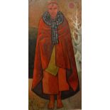 MACKENZIE 62 "Tribal figure in red cloak", oil,