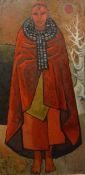 MACKENZIE 62 "Tribal figure in red cloak", oil,