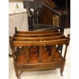 A 20th Century oak Glastonbury type chair with carved back splat and turned supports,