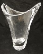 A Daum France clear glass free form vase,
