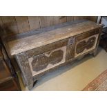 A Continental painted coffer,
