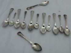 A set of eight William IV Irish silver teaspoons of Kings pattern design (by W R Smith,
