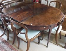 A Regency mahogany D-end dining table,