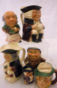 Six assorted Toby jugs to include examples by Wood and Staffordshire character jugs by Manor