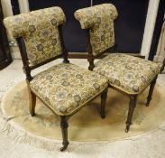 A set of six Victorian oak and inlaid dining chairs in the Egypto classical revival taste
