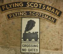 A modern cast iron railway name plate "Flying Scotsman",