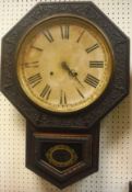 An Ansonia Clock Company of New York drop dial wall clock,