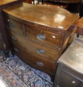 A 19th Century mahogany and inlaid bow front chest,