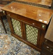 A Victorian mahogany chiffonier, the plain top with three-quarter brass gallery,