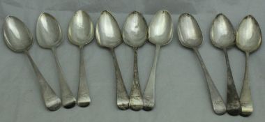 A set of four George III silver table spoons (London 1812),