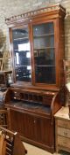 A Victorian walnut bureau bookcase,