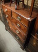 A 19th Century mahogany chest of two short over three long graduated drawers to bracket feet
