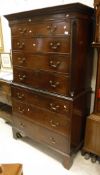 A 19th Century mahogany chest on chest,