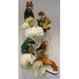 A collection of Cinque Port Pottery, Rye figures to include fox, badger and otter,
