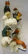 A collection of Cinque Port Pottery, Rye figures to include fox, badger and otter,