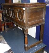 An oak dresser base in the Jacobean style,