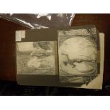 A folder of various pencil sketches, watercolours etc by Edwin S Messervy,