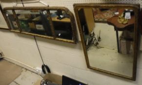 A rectangular gilt framed mirror,