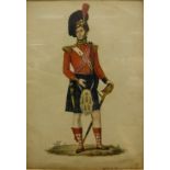 19TH CENTURY FRENCH SCHOOL "An Officer in the Scottish Highlanders", watercolour,