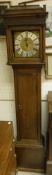 An oak cased long case clock,
