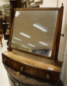 A Regency mahogany and rosewood strung toilet mirror,