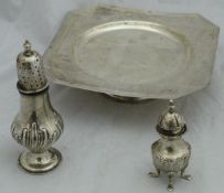 A Victorian silver sugar caster (Birmingham 1892 by Nathan & Hayes),