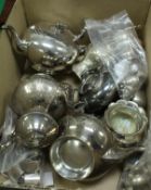 A quantity of electro-plated wares to include teapots, coffee pots, cream jugs,