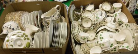 Two boxes of assorted china wares to include a Colclough part tea set and a Royal Doulton "York