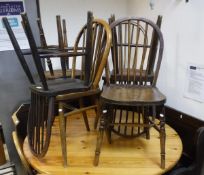 A harlequin set of ten various strck back chairs