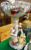 An East German porcelain table centre,