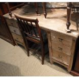 A Victorian oak and inlaid double pedestal desk in the aesthetic taste CONDITION REPORTS