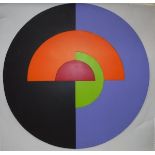 NIGEL O'NEILL (20TH CENTURY) "Abstract roundel in red green, orange, black and violet",